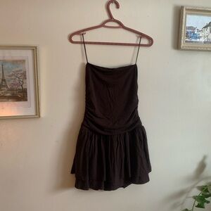 BRAND NEW garage espresso brown strapless dress/romper
